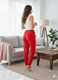KADIN KIRMIZI POLAR PİJAMA ALTI