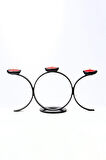 Çember Model Siyah Dekoratif Mumluk- Metal Ferforje Şamdan Mumluk- Tealight (Mum Dahil)