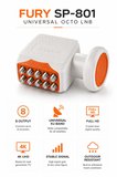 FURY SP-801 Sekizli Universal LNB Full HD 4K UHD Çanak Anten Uydu Alıcı Başlığı