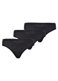 Blackspade Kadın Siyah Slip Külot 3'lü Paket Essential 1575