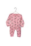 Unisex Bebek Sarı Yumuşak Dokulu Baskılı Bebek Tulum
