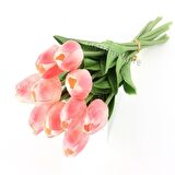 Yapay Çiçek Islak Lale Gerçeksi Doku 10lu  PEMBE 