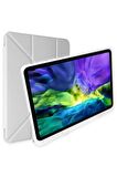 Apple iPad Pro 11 2021 (3.Nesil) Uyumlu Kalemlikli Premium Standlı Katlanabilir Uyku Modu Özellikli Tablet Kılıfı
