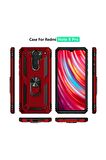 Redmi Note 8 Pro Yüzüklü Standlı Armor Mıknatıslı Zırh Kılıf