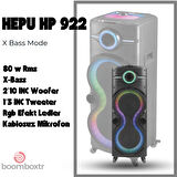 HEPU Hp 922 Taşınabilir Şarjlı Rgb Bluetooth Hoparlör 2*10 İnc Woofer 80 W Rms Karaoke