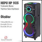 HEPU Hp 922 Taşınabilir Şarjlı Rgb Bluetooth Hoparlör 2*10 İnc Woofer 80 W Rms Karaoke