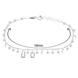 Gümüş Rengi Kaplama Sıralı Ay Yıldız Gümüş Bileklik