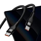Baseus 1.5Metre 100W Mega Hızlı Type To 2x Type C Şarj ve Data Kablosu, Kopmaz Yıpranmaz Type C Kablo