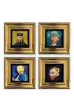 Van Gogh 4 lü Set Çerçeveli Taş Tablo