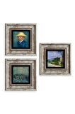 Van Gogh 3 lü Set Çerçeveli Taş Tablo