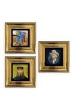 Van Gogh 3 lü Set Çerçeveli Taş Tablo