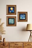 Van Gogh 3 lü Set Çerçeveli Taş Tablo