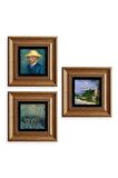 Van Gogh 3 lü Set Çerçeveli Taş Tablo