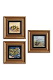 Van Gogh 3 lü Set Çerçeveli Taş Tablo