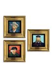 Van Gogh 3 lü Set Çerçeveli Taş Tablo