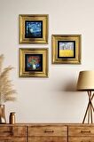 Van Gogh 3 lü Set Çerçeveli Taş Tablo