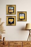 Van Gogh 3 lü Set Çerçeveli Taş Tablo