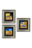 Van Gogh 3 lü Set Çerçeveli Taş Tablo