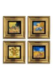 Van Gogh 4 lü Set Çerçeveli Taş Tablo