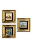 Van Gogh 3 lü Set Çerçeveli Taş Tablo
