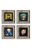 Van Gogh 4 lü Set Çerçeveli Taş Tablo