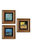 Van Gogh 3 lü Set Çerçeveli Taş Tablo