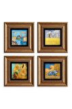 Van Gogh 4 lü Set Çerçeveli Taş Tablo