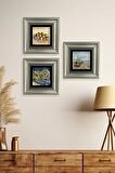 Van Gogh 3 lü Set Çerçeveli Taş Tablo