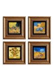 Van Gogh 4 lü Set Çerçeveli Taş Tablo