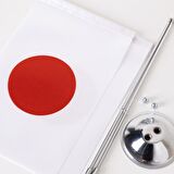 Japonya 2li Masa Bayrağı Saten Kumaş Dijital Baskı 15x22,5 cm