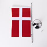 Danimarka Tekli Masa Bayrağı Saten Kumaş Dijital Baskı 15x22,5 cm