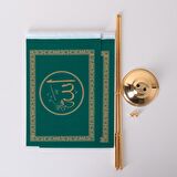 Allah-Muhammed 2li Masa Bayrağı Saten Kumaş Dijital Baskı 15x22,5 cm