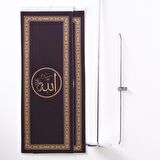 Allah-Muhammed İnce Uzun 2li Masa Bayrağı Saten Kumaş Dijital Baskı 8,5 x 25 cm