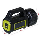 EL FENERİ PROJEKTÖR SOLAR ŞARJLI 10W BEYAZ KIRMIZI+COB LED RANCHI HEL RC-T95