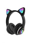  Torima Siyah Kedi Kulak Üstü Kablosuz Bluetooth Kulaklık Stn-28