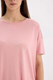 DeFacto Pijama Takımı Kısa Kollu Üst Esnek Belli Geniş Paça Altı-Fall in Love D8454AX25SPBR80