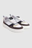 TWN Beyaz Kalın Beyaz Tabanlı Bağcıklı Sneaker Ayakkabi 3EC09ORT0380