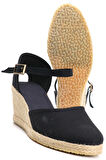 Gerçek Elişi Siyah Kadın Dolgu Topuk Espadril Handmade
