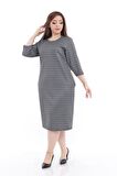 Büyük Beden Cepli Kışlık Esnek Elbise 6E-2247