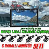 6 KANALLI 10 İNÇ MONİTÖR VE 6 ADET BEYAZ LEDLİ KELEBEK KAMERA SETİ 160 DERECE LENS 12 VOLT