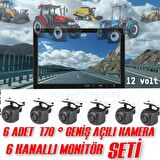 tarım araçlarına uyumlu 10 Inç 6 Kanallı monitör ve 6 adet 170 '' geniş açılı balık gözü lens kameralı Araç Monitörü Go-6006