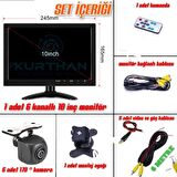 tarım araçlarına uyumlu 10 Inç 6 Kanallı monitör ve 6 adet 170 '' geniş açılı balık gözü lens kameralı Araç Monitörü Go-6006