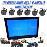 tarım araçlarına uyumlu 10 Inç 6 Kanallı monitör ve 6 adet 170 '' geniş açılı balık gözü lens kameralı Araç Monitörü Go-6006