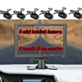 10 Inç 6 Kanallı 6 Kameralı Araç Monitörü Go-6006 Traktör Biçerdöver Ve Tüm Iş Makinelerine KAYIT YAPMAZ 12 VOLT