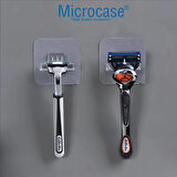 Microcase Güçlü  Yapışkanlı  Tıraş Bıçağı Tutucu Askılığı - ŞEFFAF AL4940 2 Adet