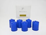 MİSSİ 6LI SAKS MAVİSİ MUM SETİ (4X6 CM)
