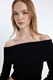 DeFacto Coool Slim Fit Açık Omuz Kazak B6537AX24WNBK56