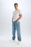 DeFacto Baggy Fit Geniş Kalıp Normal Bel Geniş Paça Jean Yıkamalı Pantolon B3926AX24AUNM39