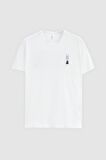 Regular Fit Beyaz Baskılı %100 Pamuk T-shirt 2EC14ORT05213