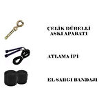 Desfabe Boxing Star 120x32 Cm Zincirli Boks Kum Torbası Siyah+Askı Aparatı+El Bandajı+Atlama İpi
